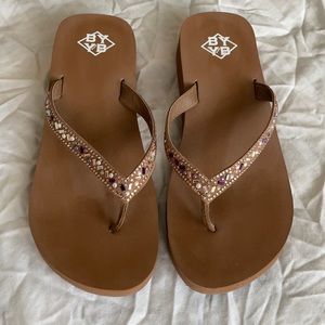 Beaded flip flops